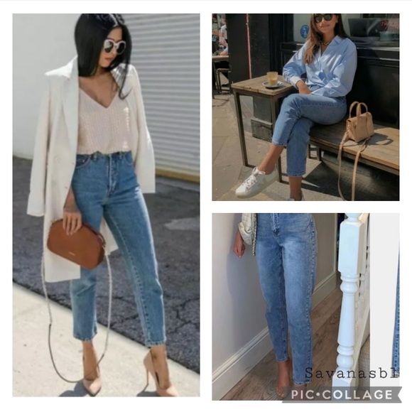 Zara | Jeans | Zara High Rise Classic Mom Fit Distressed Jeans | Poshmark